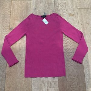 NWT Ann Taylor Ribbed Long Sleeve Top